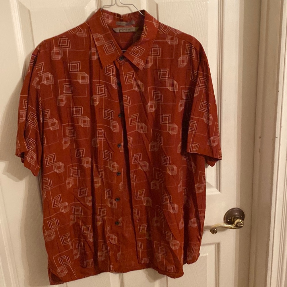 Washable silk button down L